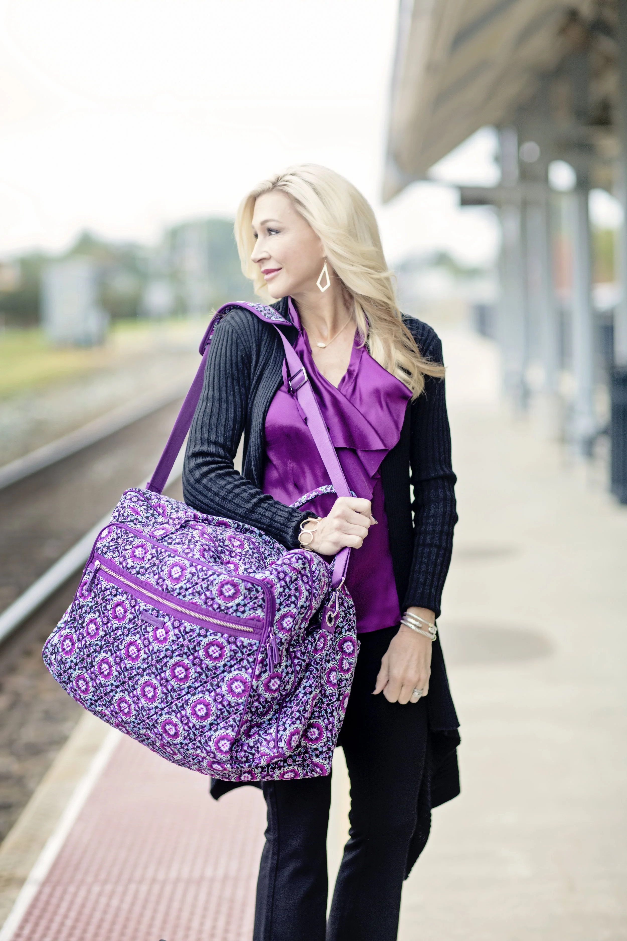 Vera Bradley Iconic Weekender Crazy Blonde Life